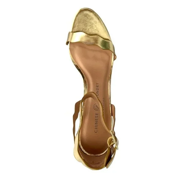CHINESE LAUNDRY RUBIE Women's Gold Heel Dress Sandals - Picture 4 of 6